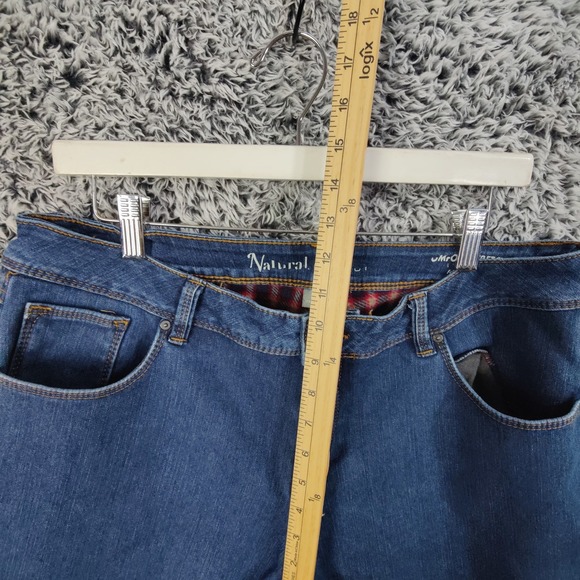 Natural Reflections Womens Gorpcore Cabin Flannel Lined Jeans 14 Blue Straight - Picture 4 of 16